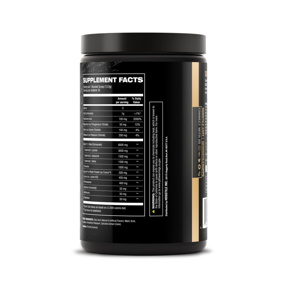 Nutrition facts panel for SILO[9 Essential Amino Acids]