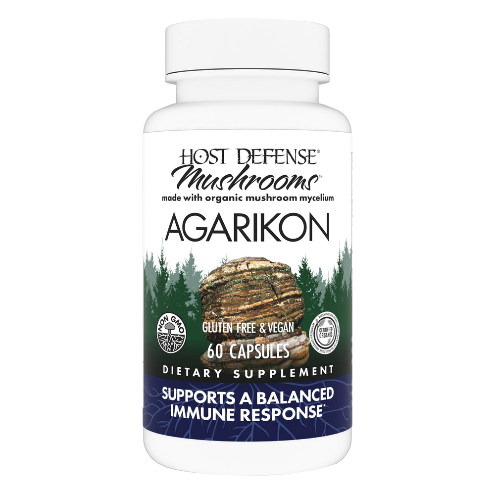 Host Defense Agarikon capsules bottle on white background