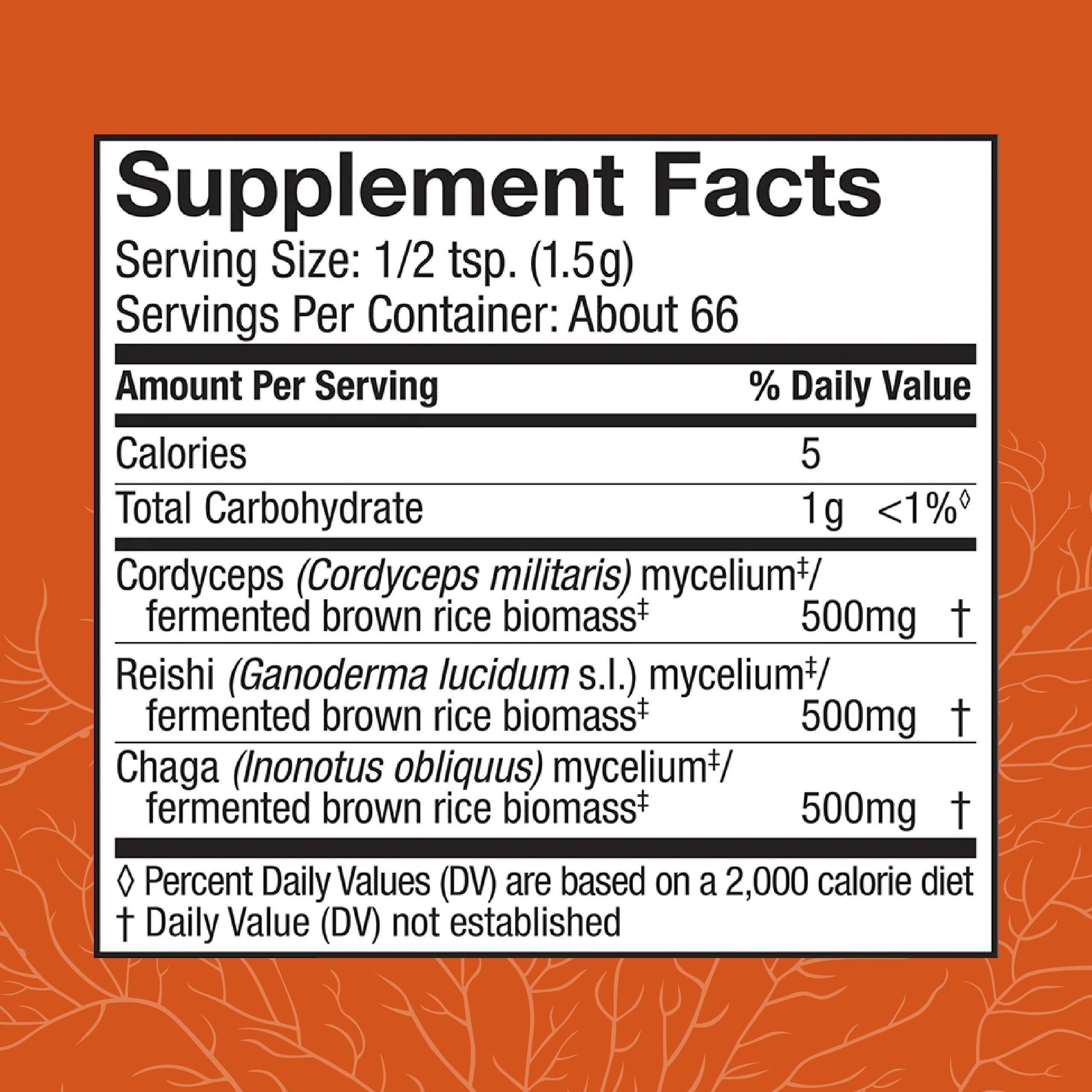 Host Defense Breathe Powder jar showing 3.5 oz and 66 servings