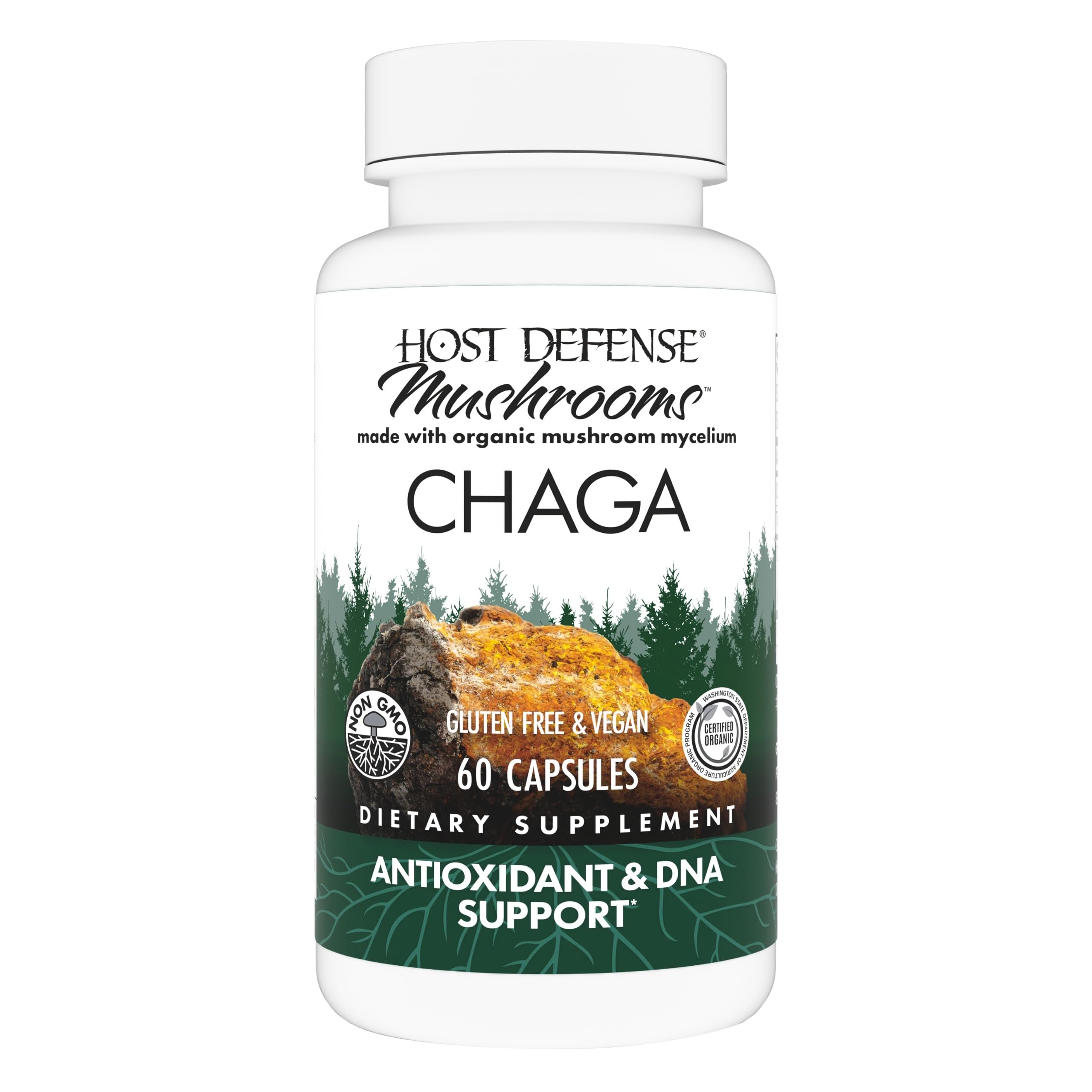 Host Defense Chaga capsules bottle front view
