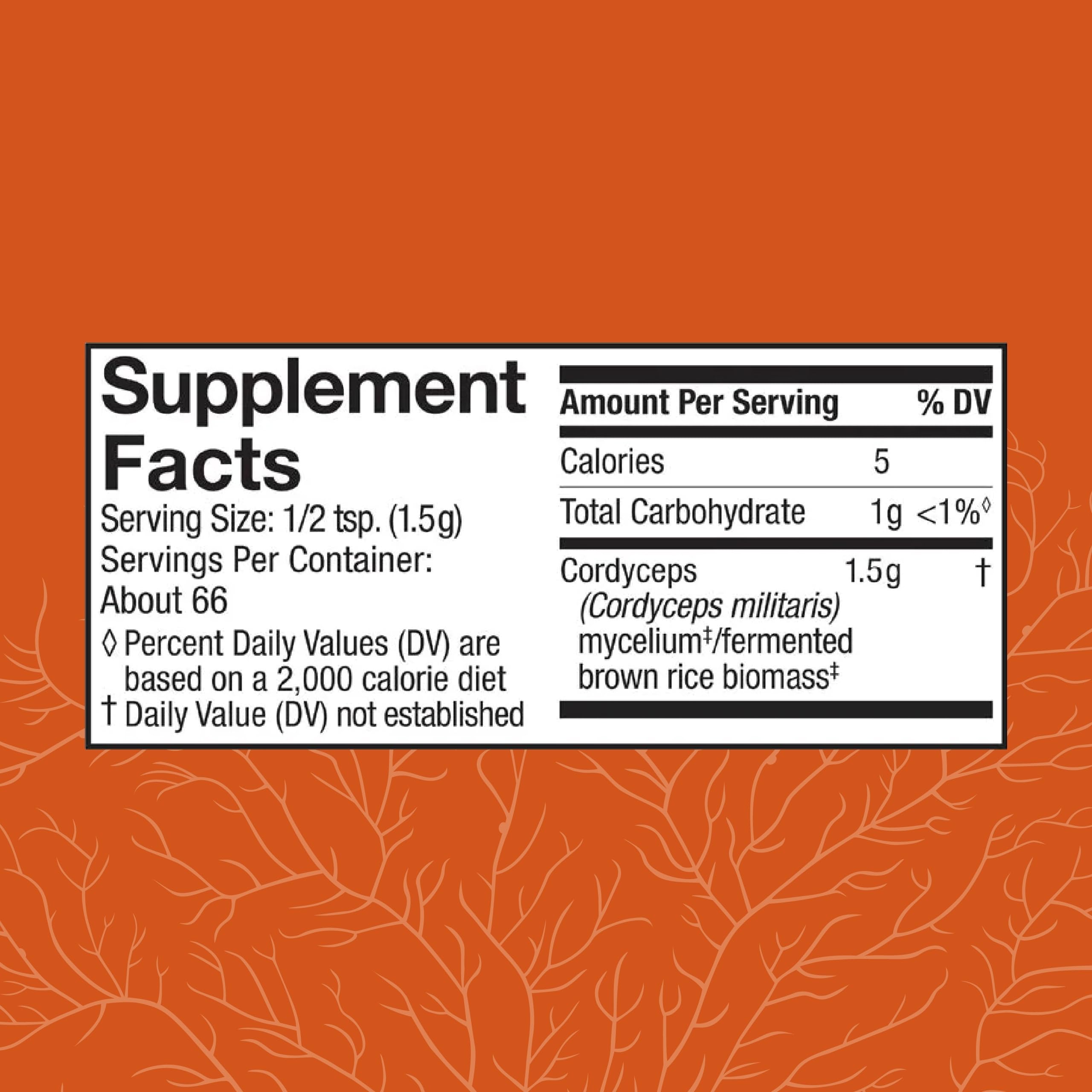 Cordyceps powder being scooped from container
