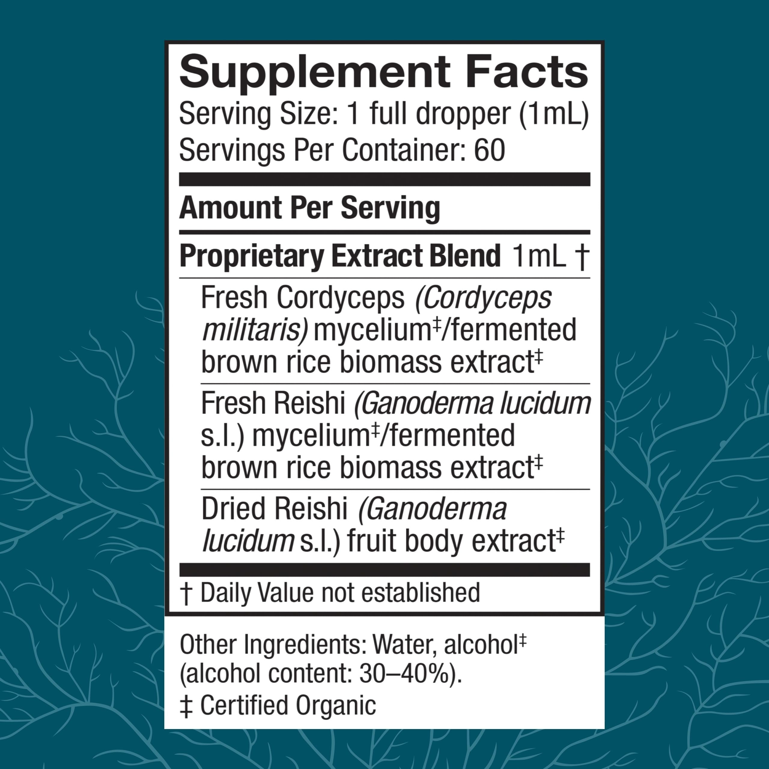 Close-up of CordyChi Extract bottle