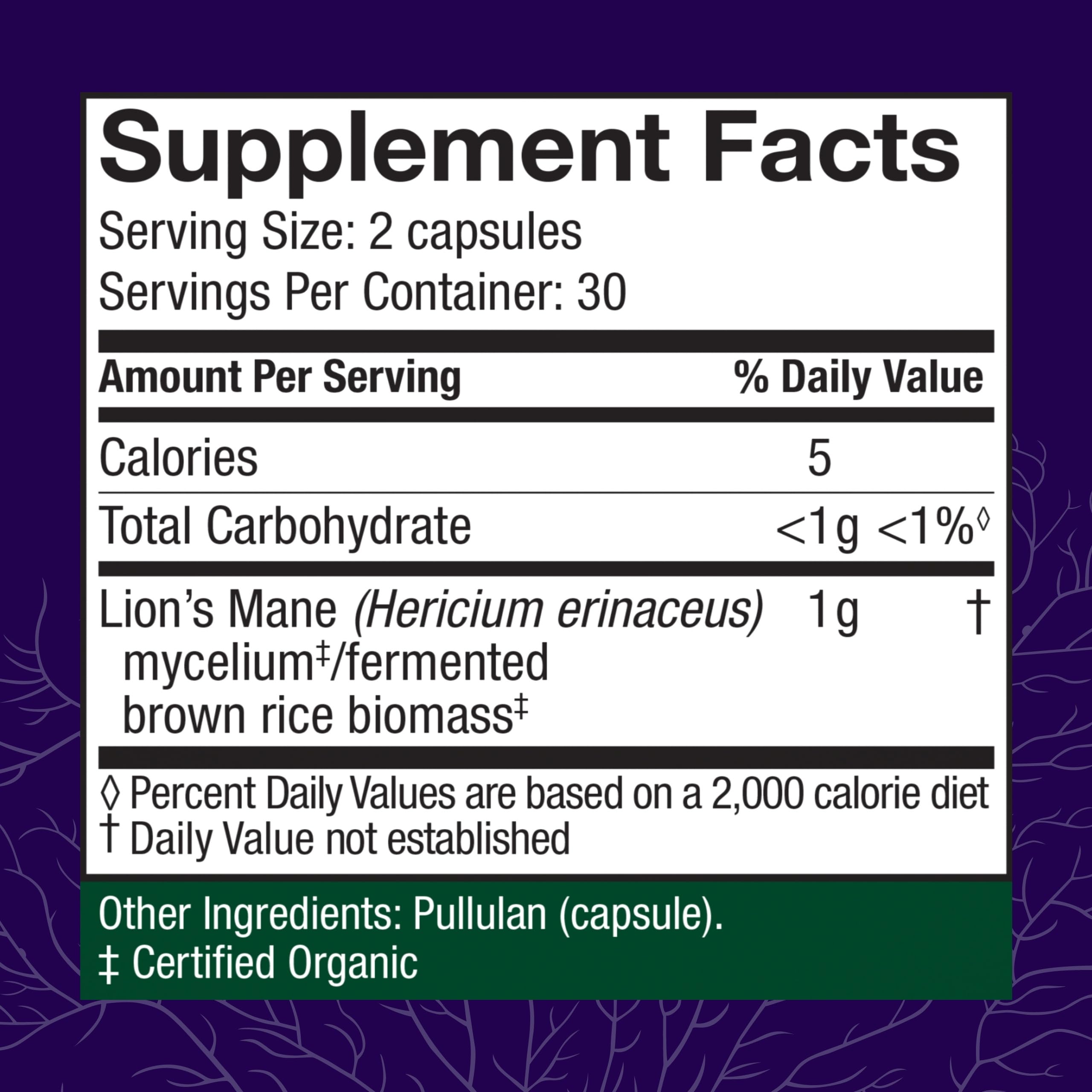 Front packaging of Host Defense Lion's Mane supplement