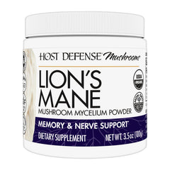 Front view of Host Defense Lion's Mane Powder container