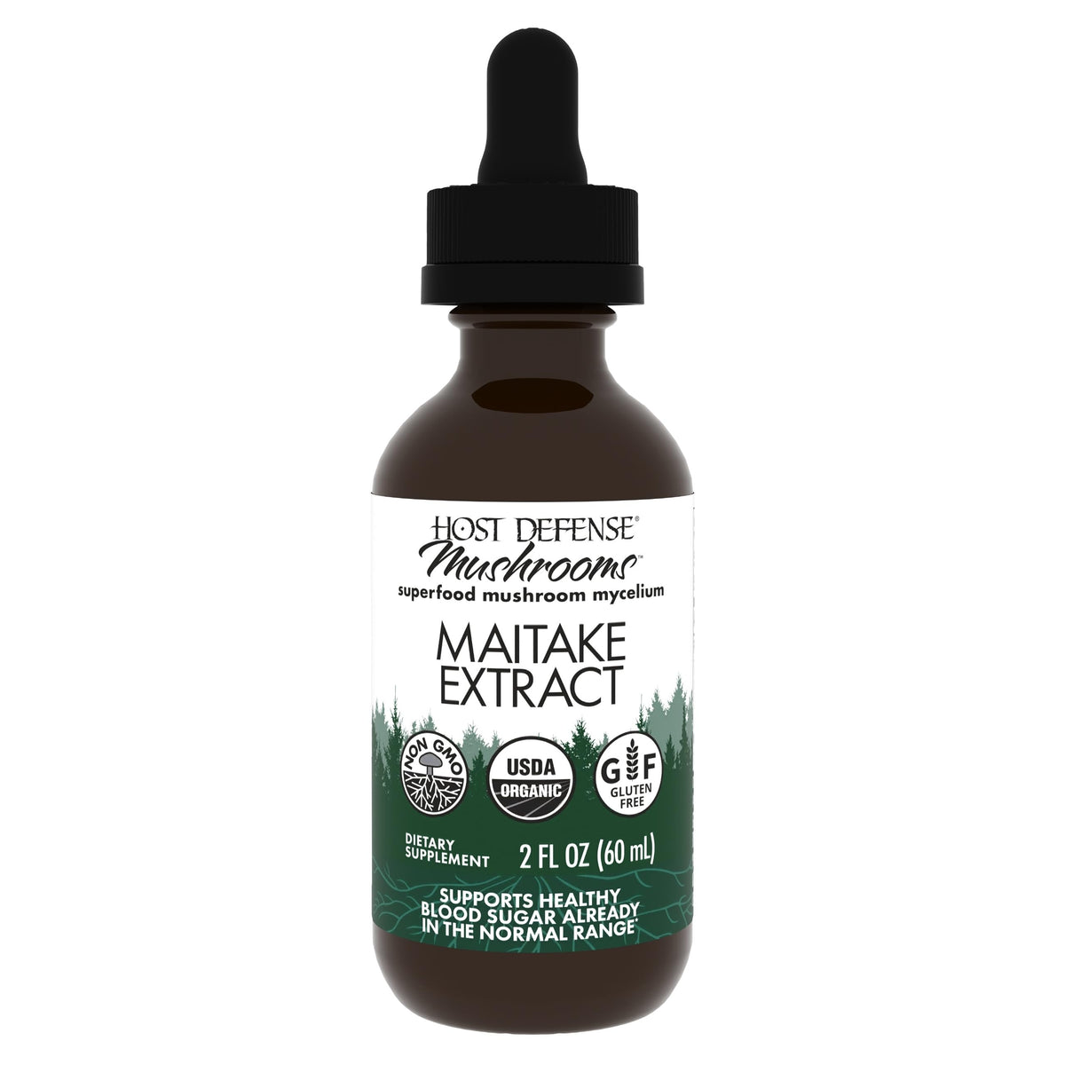 Host Defense Maitake Extract bottle with dropper