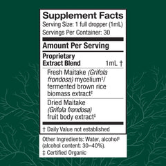Maitake Extract bottle showing label