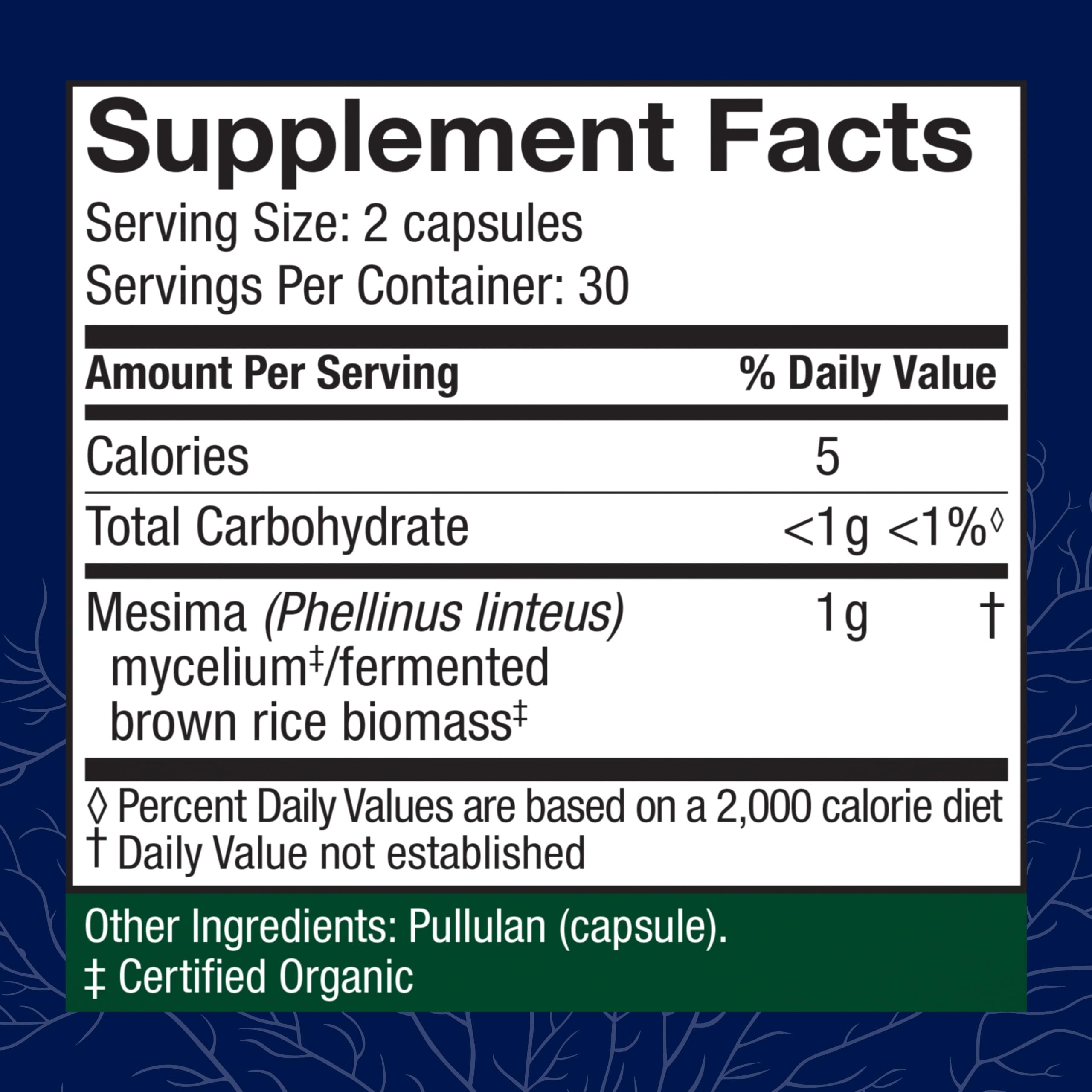 Close-up of Host Defense Mesima Capsules bottle