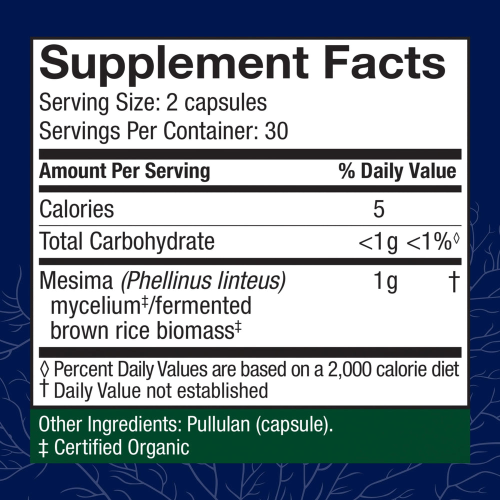 Close-up of Host Defense Mesima Capsules bottle