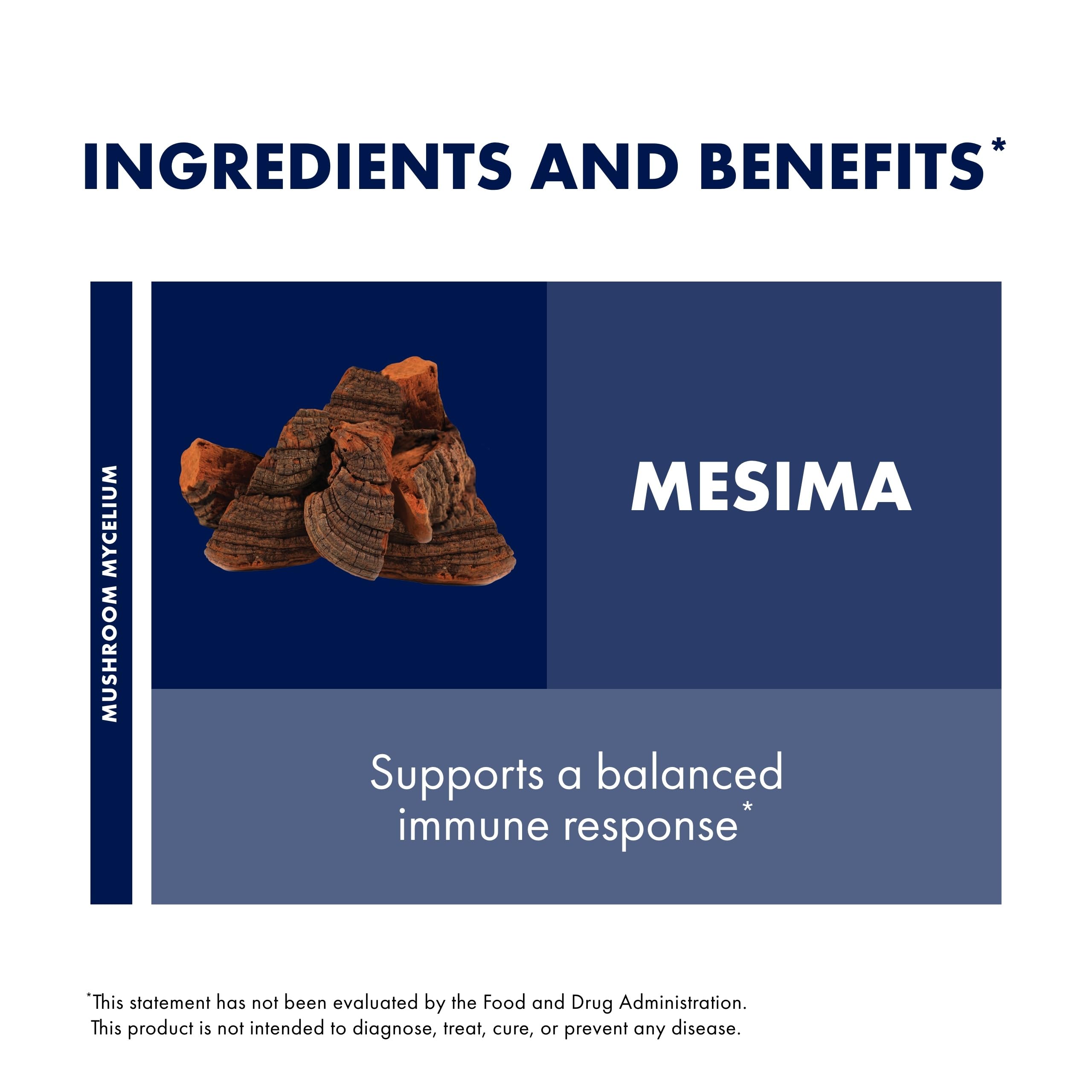 Organic mushroom mycelium used in Host Defense Mesima Capsules