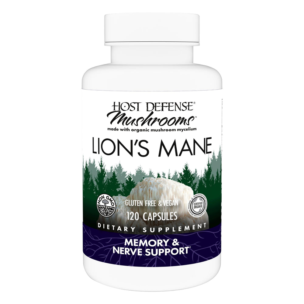 Host Defense Lions Mane brain health capsules