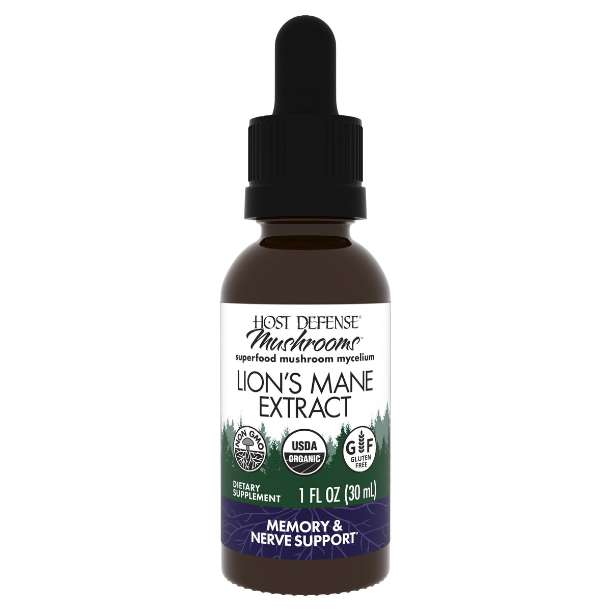 Host Defense Lions Mane Extract bottle - 1 oz
