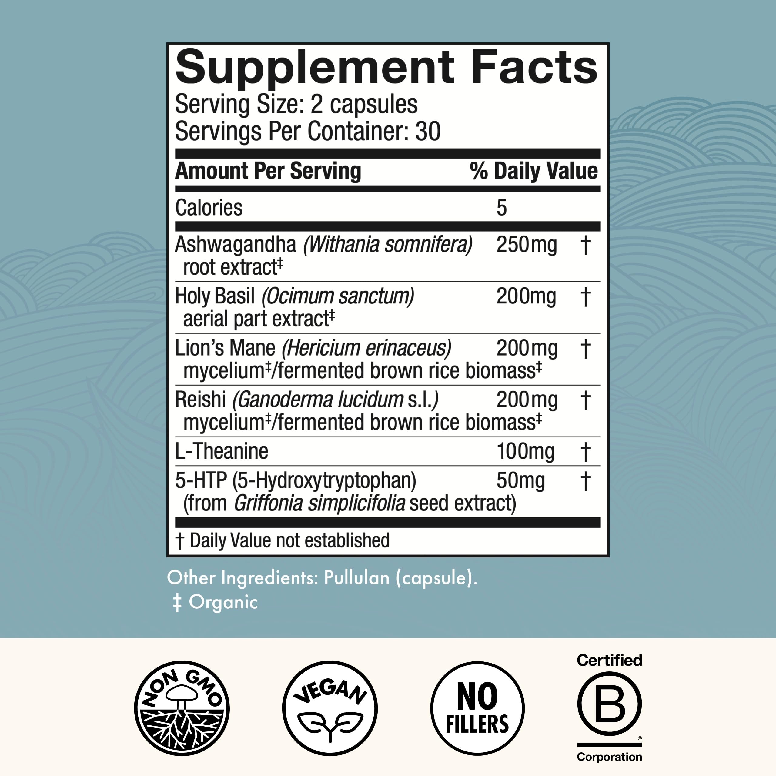 MycoBenefits Mood Capsules bottle label close-up