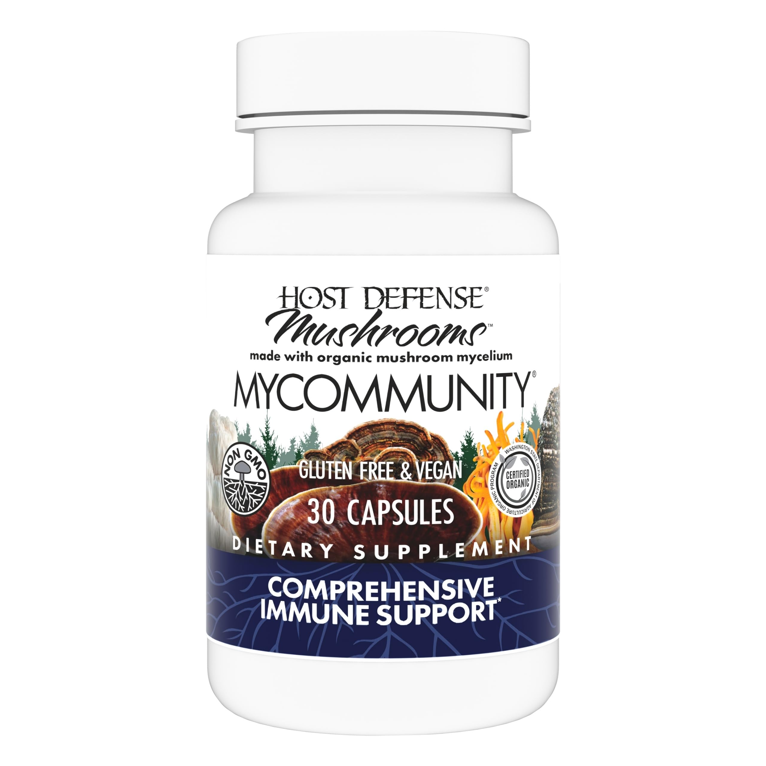 Front label of Host Defense MyCommunity capsules