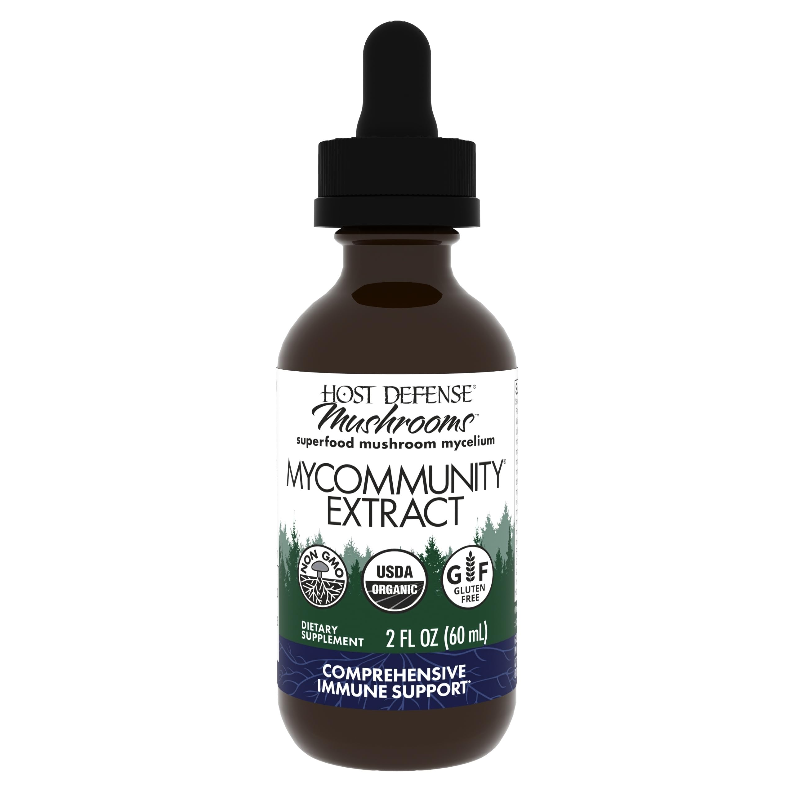 Bottle of Host Defense MyCommunity Extract 2oz 60 servings