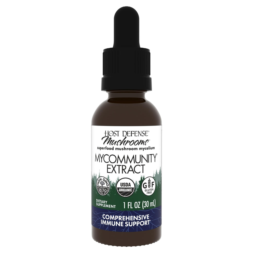 Host Defense MyCommunity Extract bottle label - 1 oz