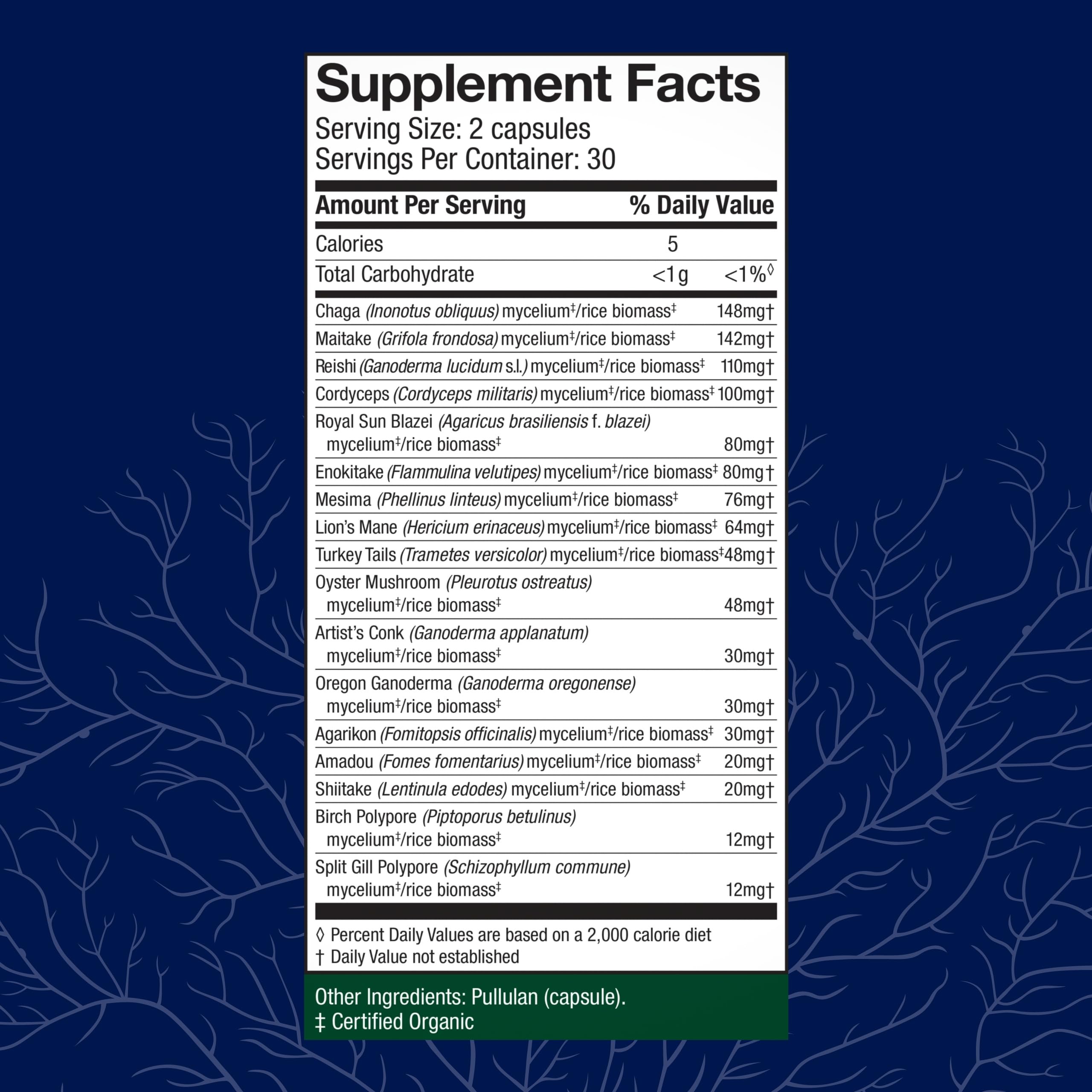 Lion's Mane mushroom capsules for immune support