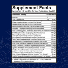 Back label showing ingredients and nutrition information