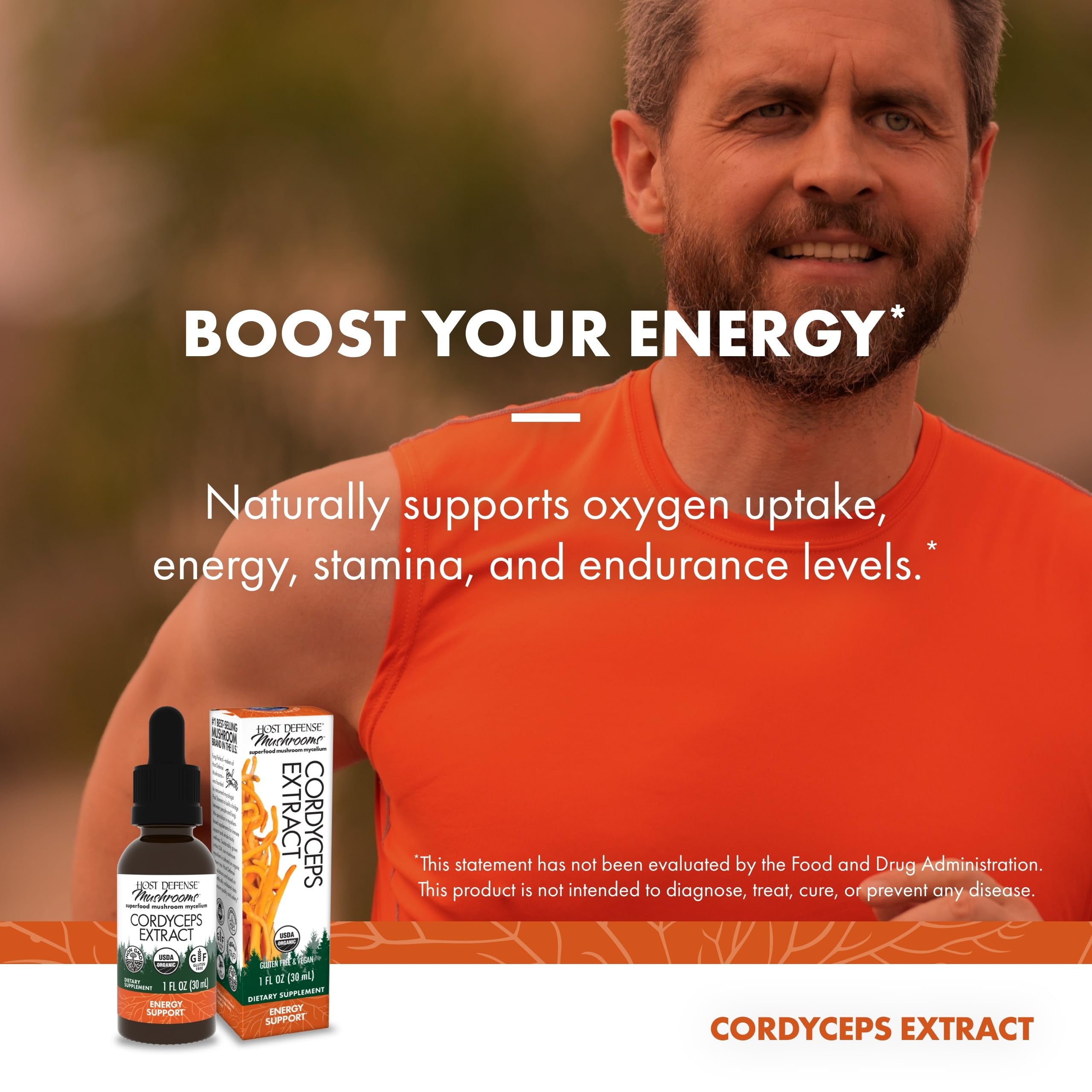 US-grown organic, non-GMO, gluten-free cordyceps extract