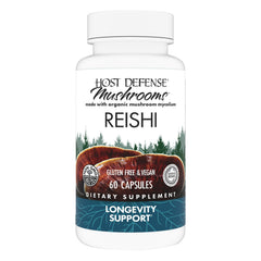 Bottle of Host Defense Reishi Capsules with 60 capsules (30 servings)