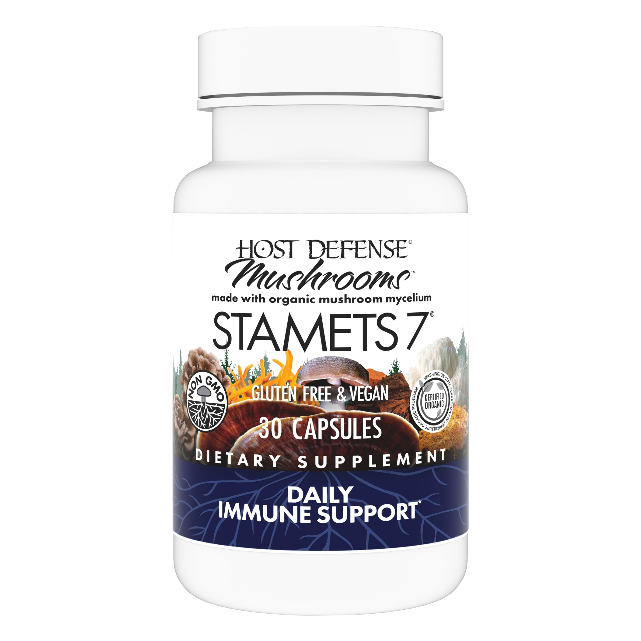 Host Defense Stamets 7-7 mushroom blend bottle