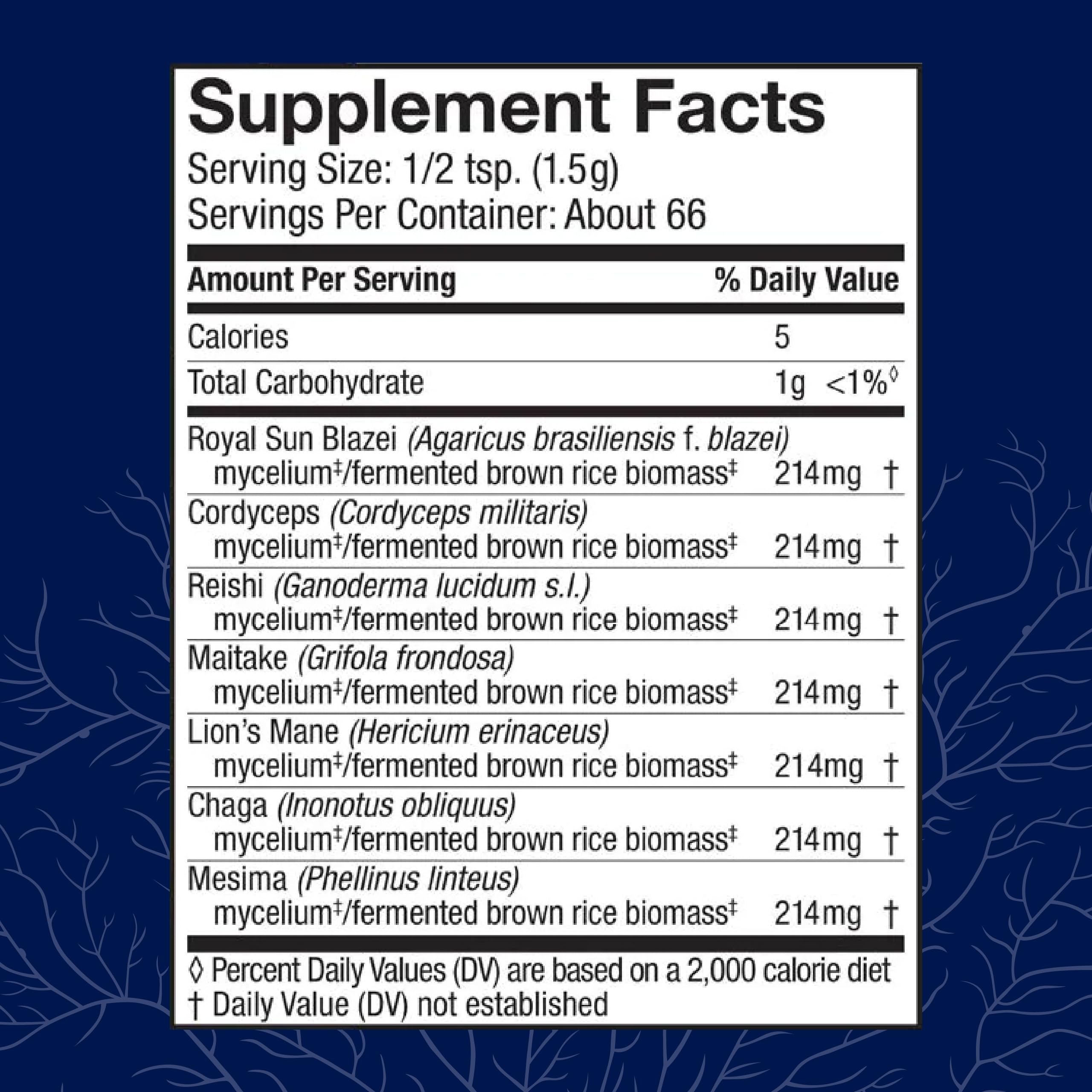 Stamets 7 bottle showing front label with 7-species blend