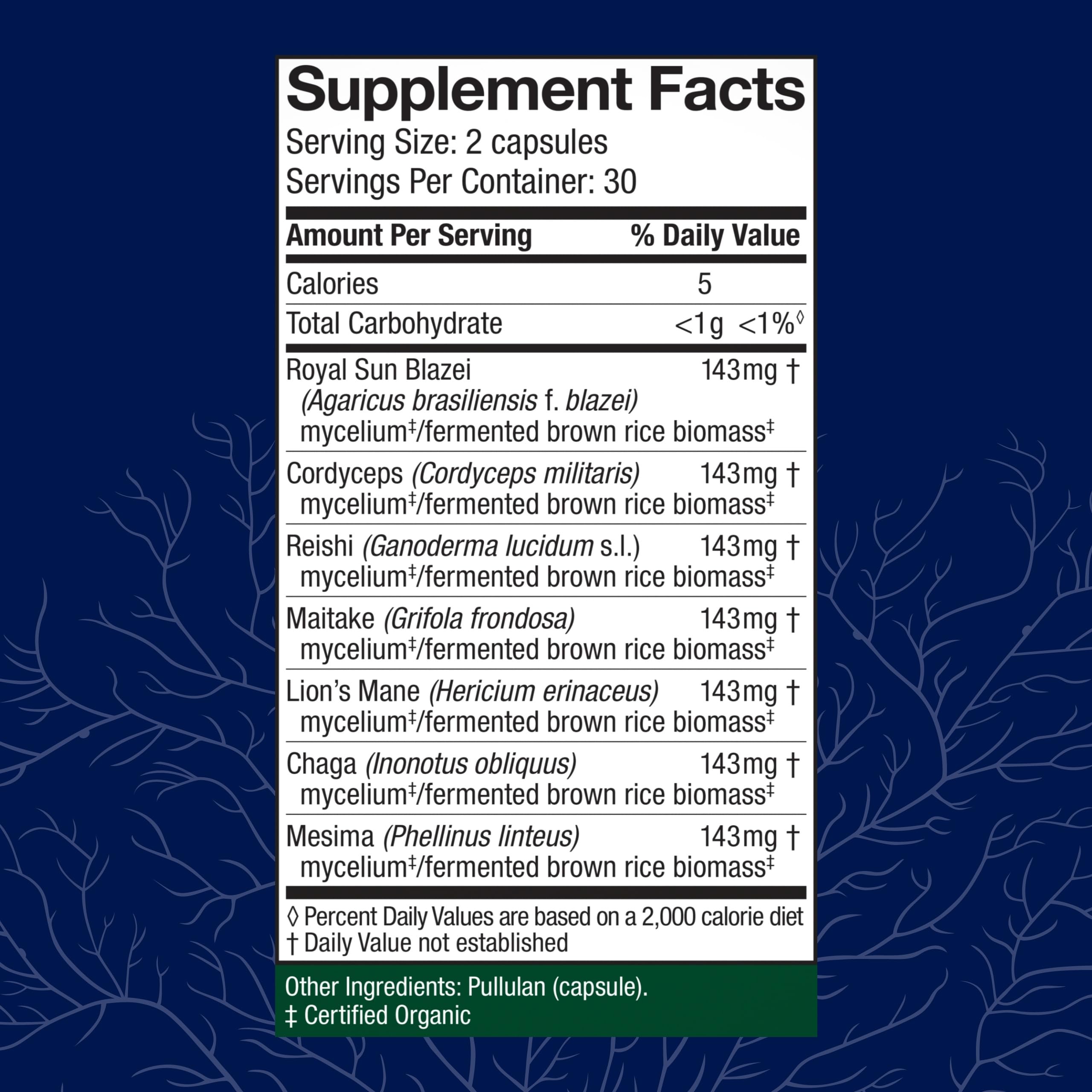 Back view of bottle showing supplement facts
