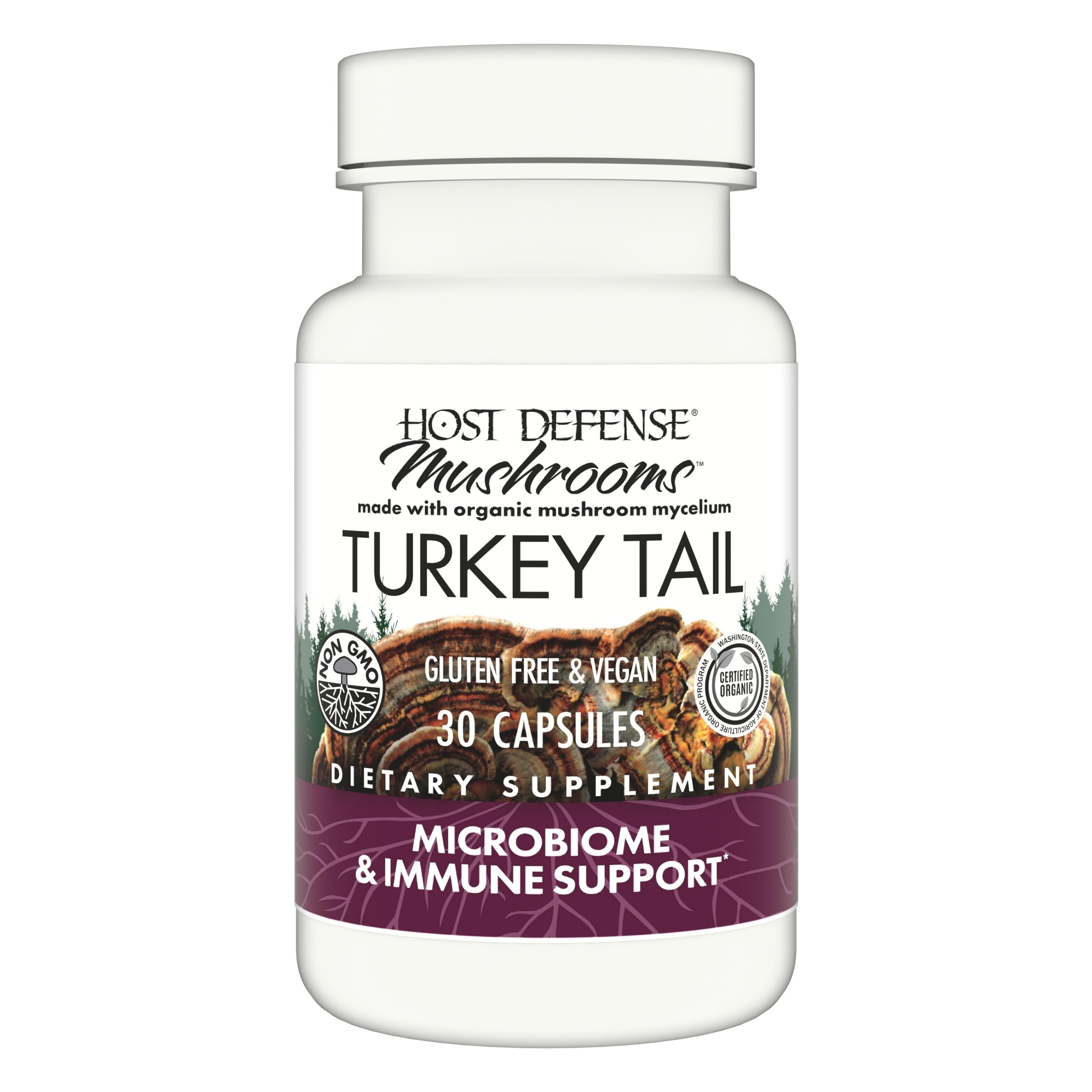 Host Defense Turkey Tail Capsules bottle with label