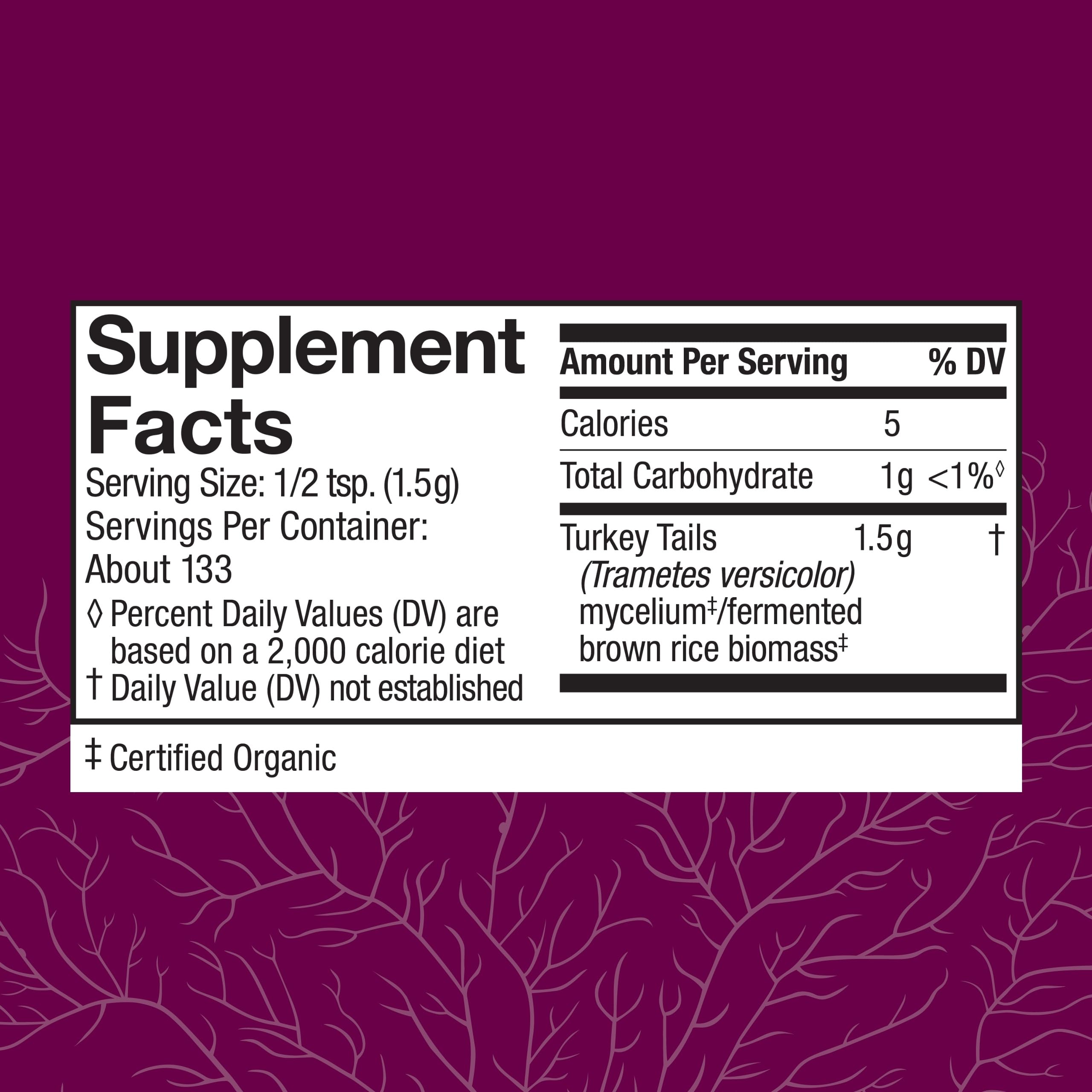 Front label of Host Defense Turkey Tail Mushroom Powder