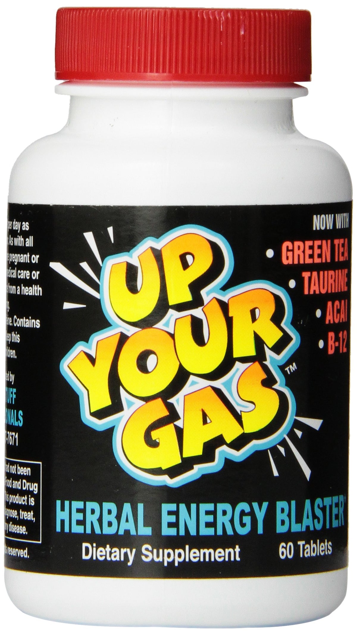 Hot Stuff Nutritionals UP Your Gas herbal energy blaster bottle ready for on-the-go focus.