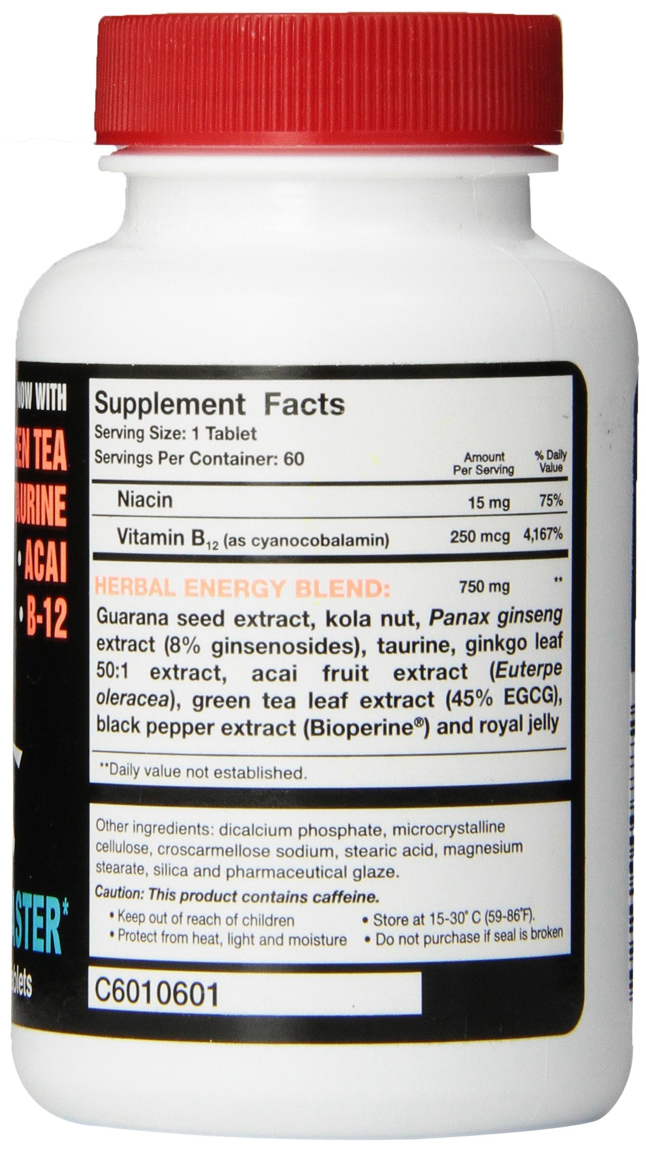 Hot Stuff Nutritionals UP Your Gas blister pack close-up highlights green tea and taurine support.