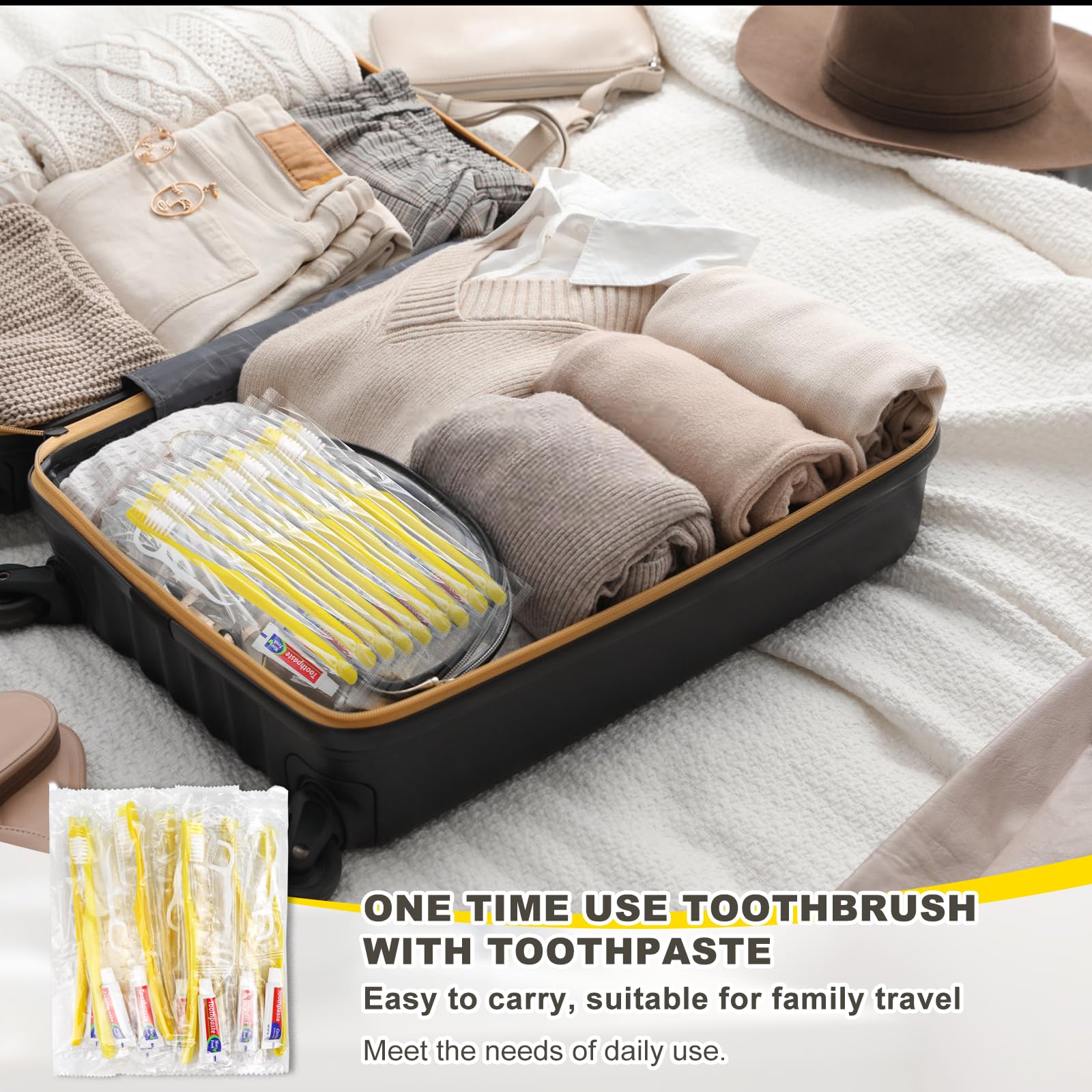 Toothbrush kit for hotels and Airbnb stays