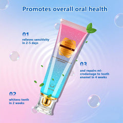 Fluoride-free toothpaste label highlighting enamel protection