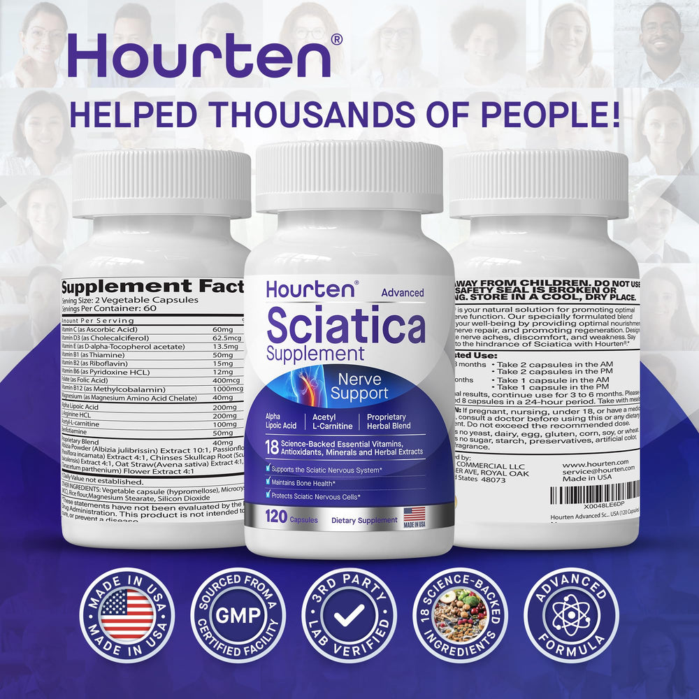 Hourten Vitamin B Complex for Sciatica Support
