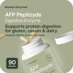 Close-up of AFP Peptizyde bottle label