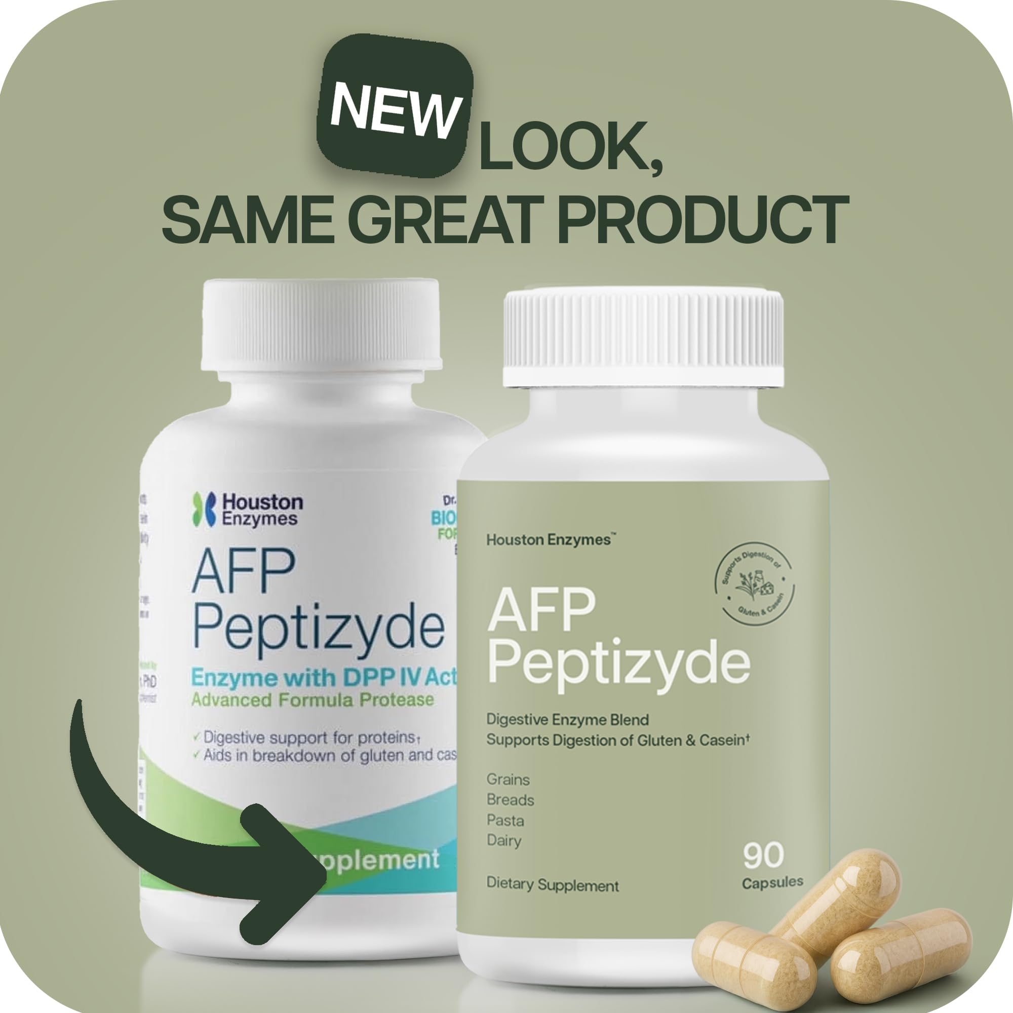 Front view of Houston Enzymes AFP Peptizyde packaging