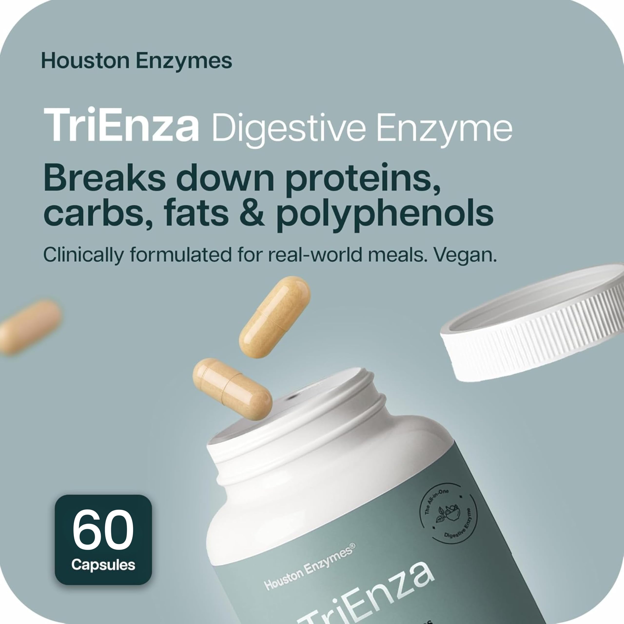 Assorted TriEnza enzyme capsules in a scoop