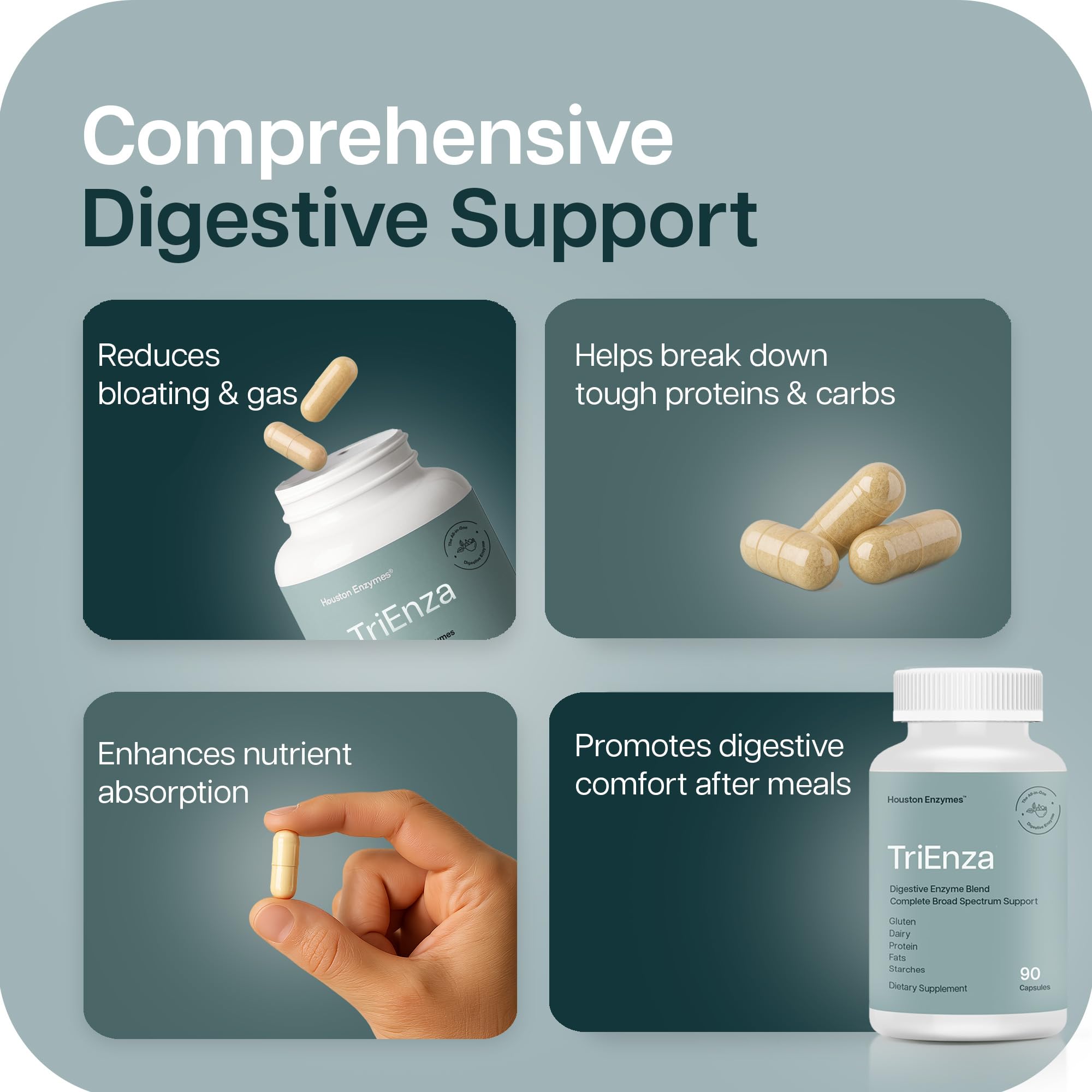 Gluten, casein, soy digestion support with TriEnza