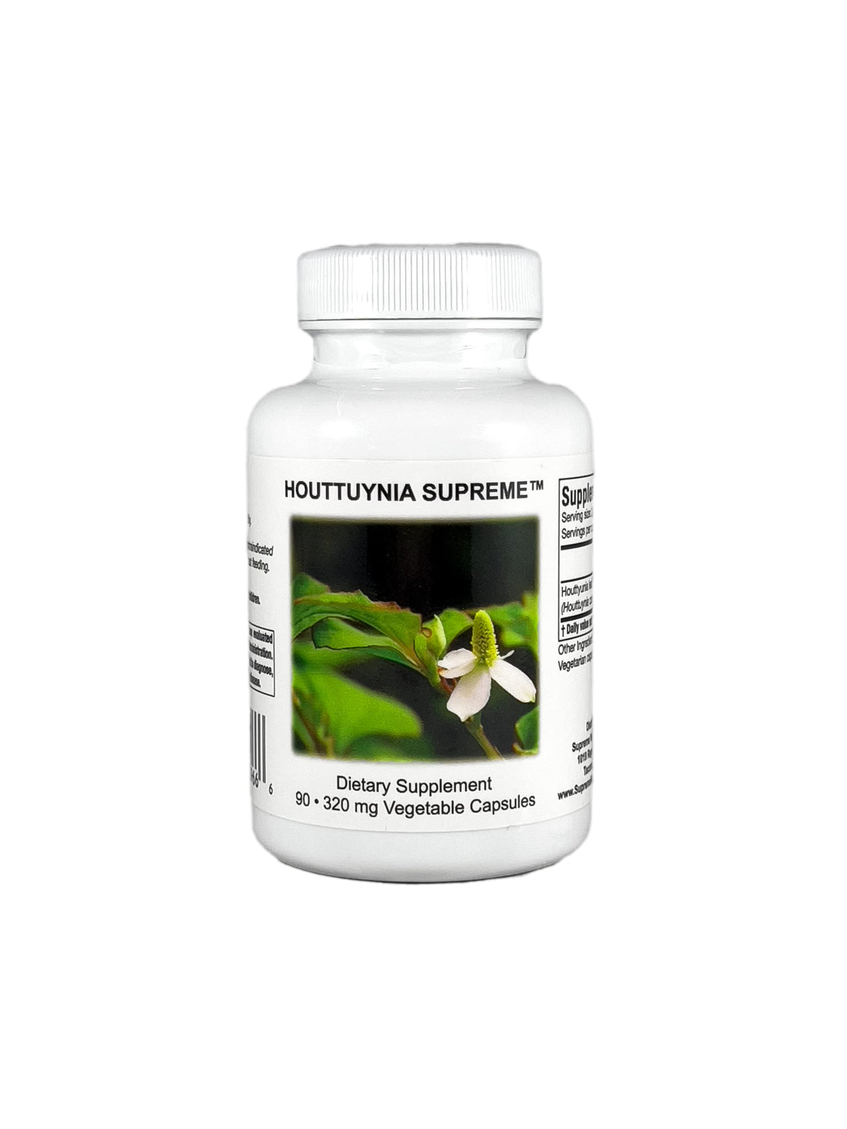 Bottle of Supreme Nutrition Houttuynia Supreme 90 vegetarian capsules