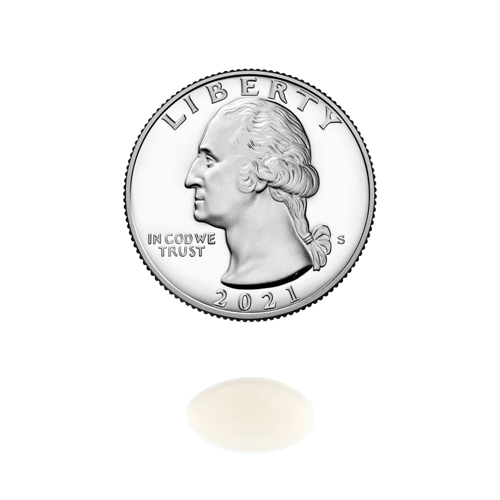 Illustration of daily biotin dosage: take one softgel daily