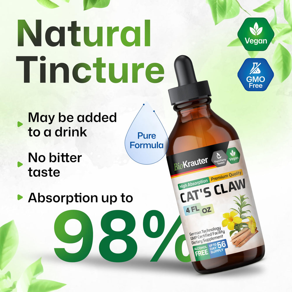 Usage guide for cats claw tincture drops