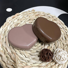 Howinn dark brown heart contact lens case with mirror and tweezers