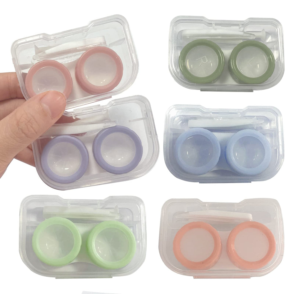 Howinn pink color contact lens case with swivel lid