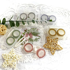 Howinn contact lens case being used for travel with compact size 67 x 43 x 18 mm