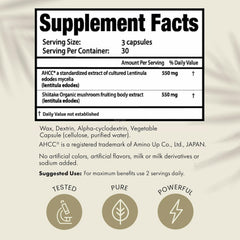 Serving size of 1100 mg AHCC and Shiitake