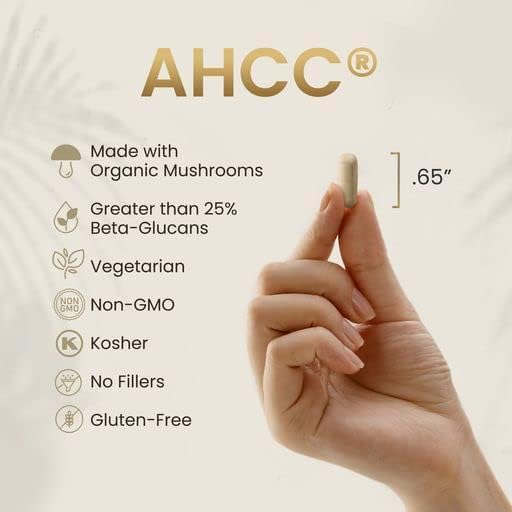 Capsules spilling from bottle – HPD Rx AHCC Shiitake