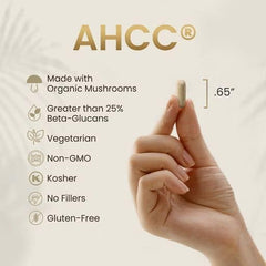 Capsules spilling from bottle – HPD Rx AHCC Shiitake