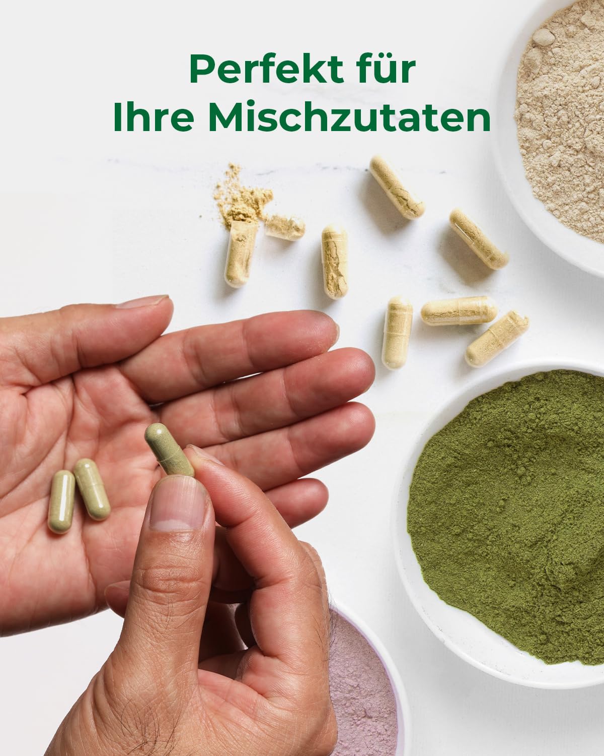 Two micro spoons included with HPMC empty capsules size 00-200