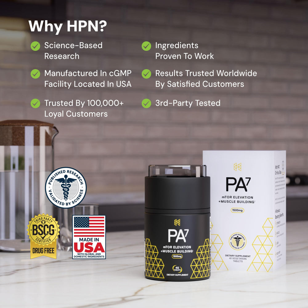 10-day supply packaging of PA(7) muscle builder