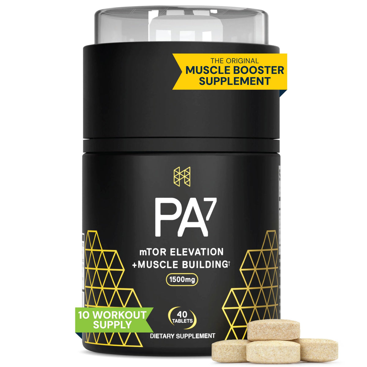 Front view of HPN PA(7) Muscle Builder bottle