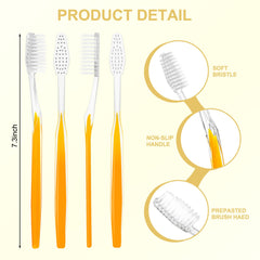 Individually wrapped prepasted travel toothbrushes